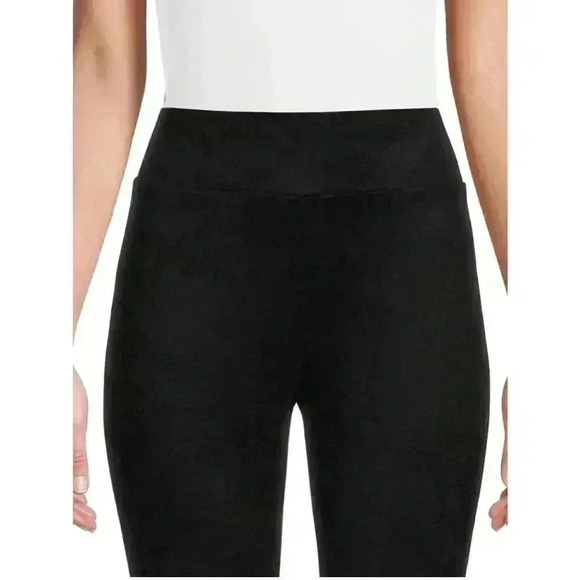 Black Faux Suede Leggings Small - Picture 3 of 4